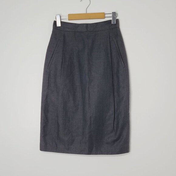 NWT Vintage Jac Dale Charcoal Gray Linen Skirt - Picture 1 of 10